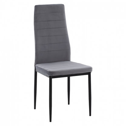 METAL CHAIR HM0037.31 GRAY VELVET WITH METAL FRAME K/D