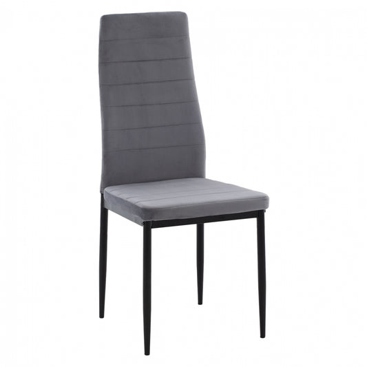 METAL CHAIR HM0037.31 GRAY VELVET WITH METAL FRAME K/D