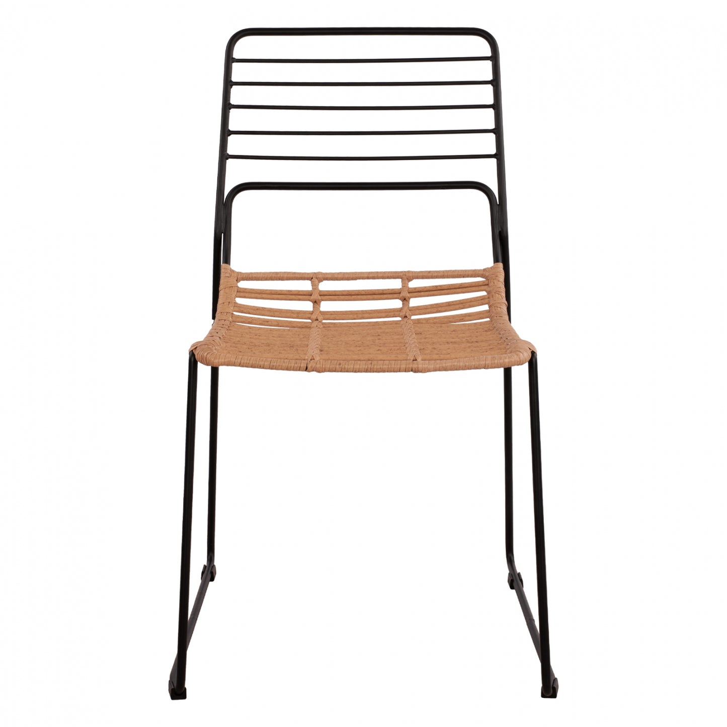 Metallic chair Allegra HM5694 with wicker beige 51x54x83cm