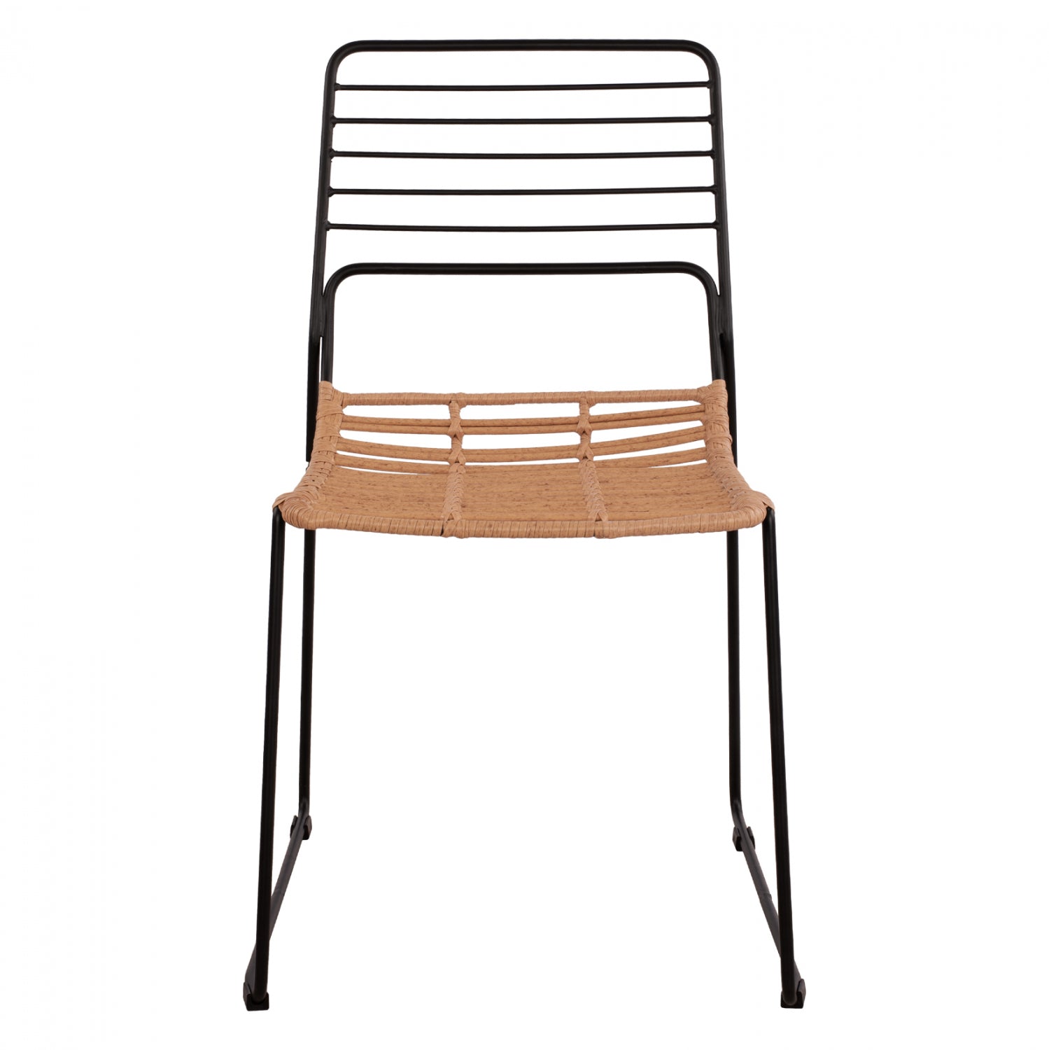 Metallic chair Allegra HM5694 with wicker beige 51x54x83cm