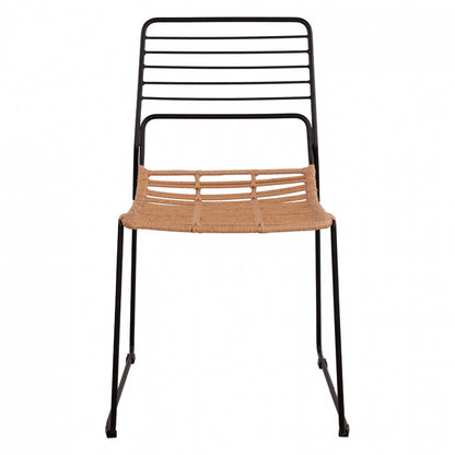 Metallic chair Allegra HM5694 with wicker beige 51x54x83cm