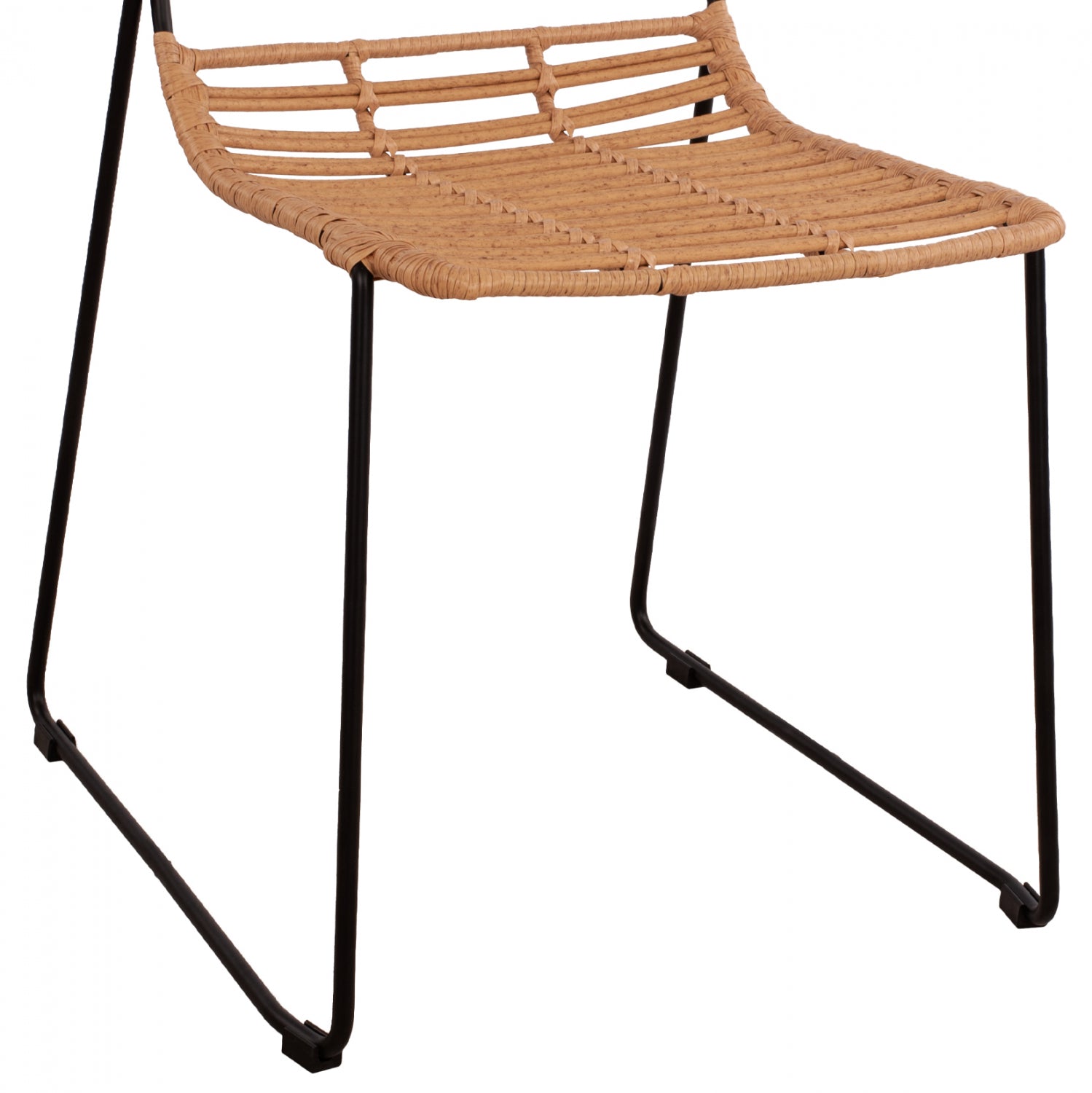 Metallic chair Allegra HM5694 with wicker beige 51x54x83cm