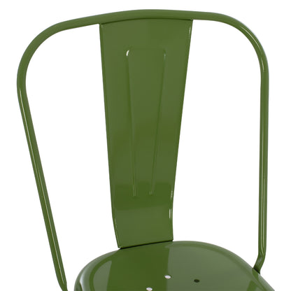DINING CHAIR MELITA HM8641.13 METAL IN LIGHT OLIVE GREEN COLOR 43x50x82Hcm.