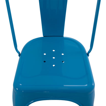 DINING CHAIR MELITA-PRO HM8641.48 METAL IN BLUE 44x47x84.5Hcm.