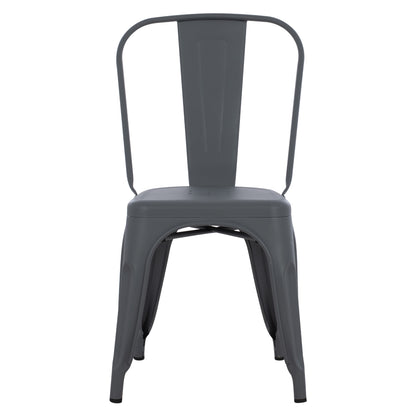 DINING CHAIR MELITA-PRO HM8641.50 METAL IN GREY 44x47x84.5Hcm.