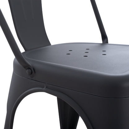 DINING CHAIR MELITA-PRO HM8641.50 METAL IN GREY 44x47x84.5Hcm.