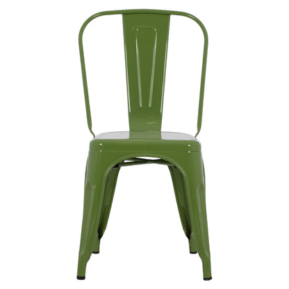 DINING CHAIR MELITA-PRO HM8641.53 METAL IN LIGHT OLIVE GREEN 44x47x84.5Hcm.