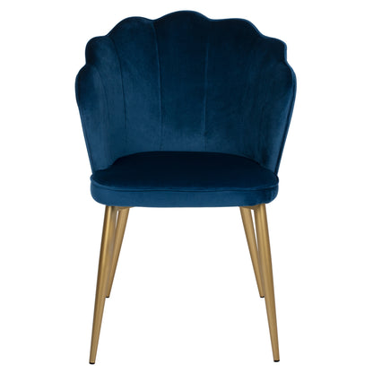 CHAIR AVIE HM8737.08 METALLIC WITH BLUE VELVET AND GOLDEN LEGS 48x48x85Ηcm.
