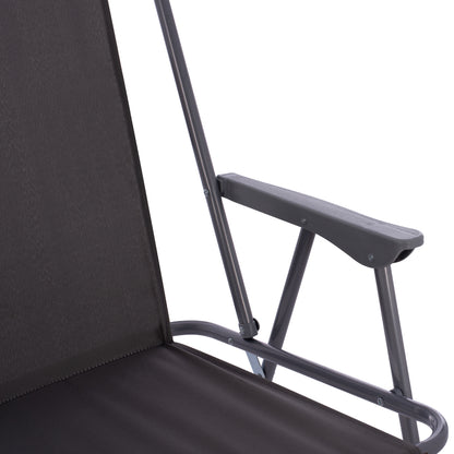 BEACH CHAIR HM5148.01, GREY FABRIC, METAL FRAME, HIGH BACK