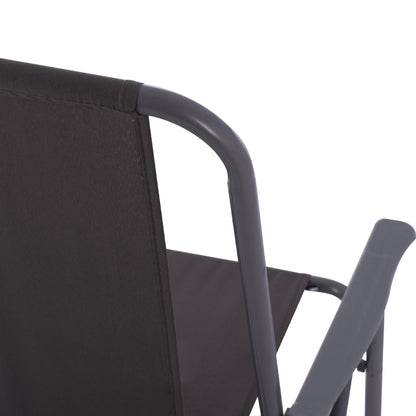BEACH CHAIR HM5148.01, GREY FABRIC, METAL FRAME, HIGH BACK