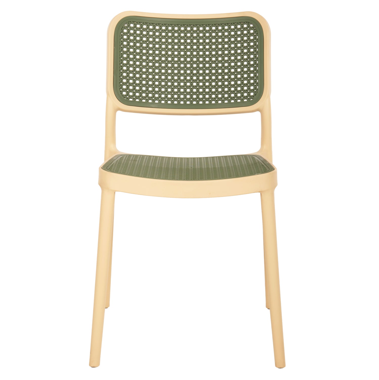 CHAIR POLYPROPYLENE MEKO HM5934.04 BEIGE AND OLIVE GREEN 51x52x80Hcm.