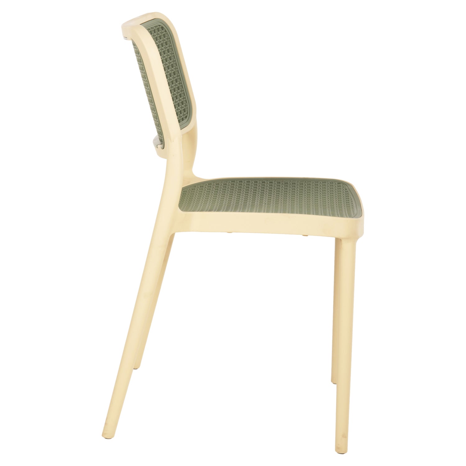CHAIR POLYPROPYLENE MEKO HM5934.04 BEIGE AND OLIVE GREEN 51x52x80Hcm.