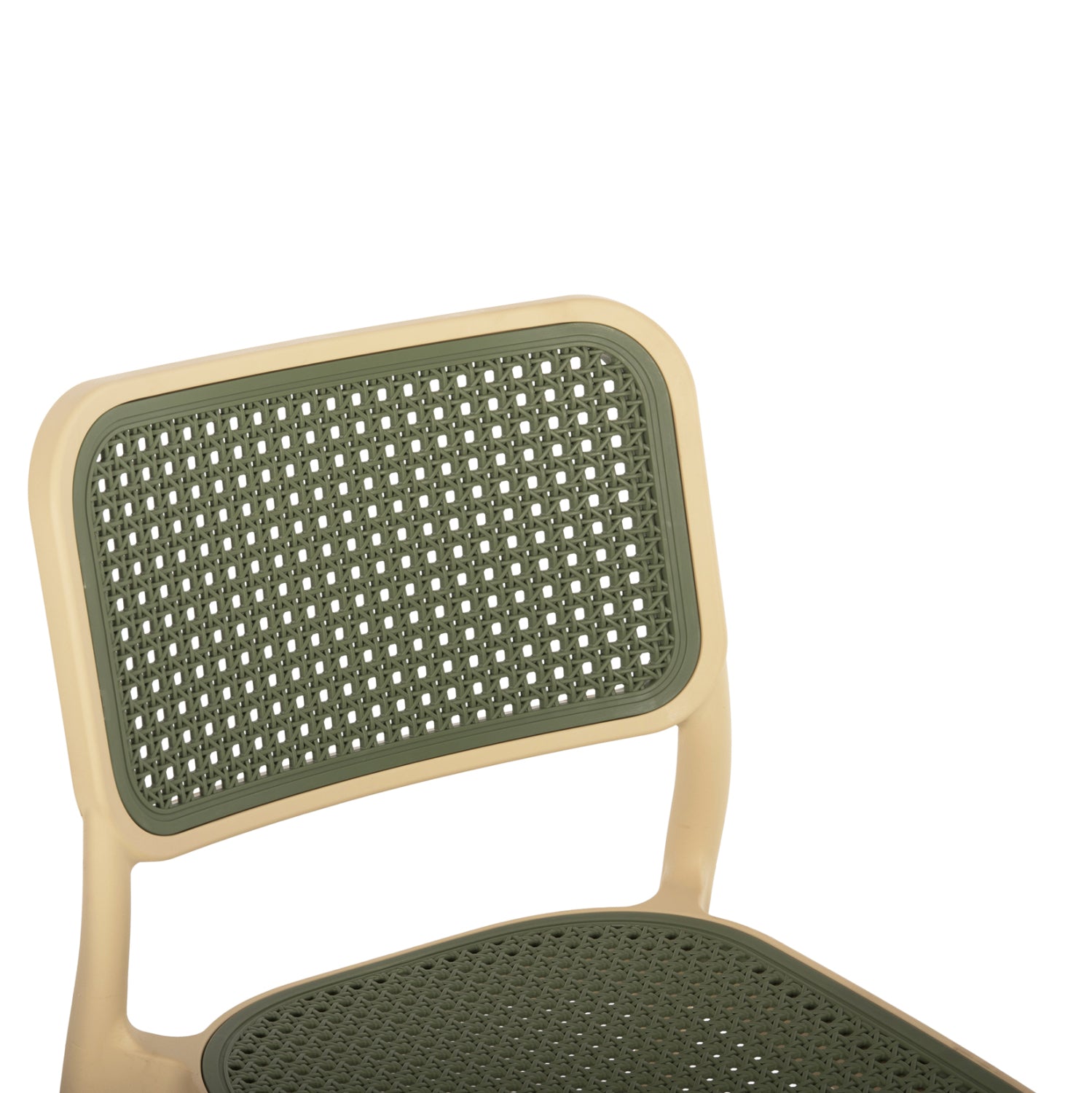 CHAIR POLYPROPYLENE MEKO HM5934.04 BEIGE AND OLIVE GREEN 51x52x80Hcm.