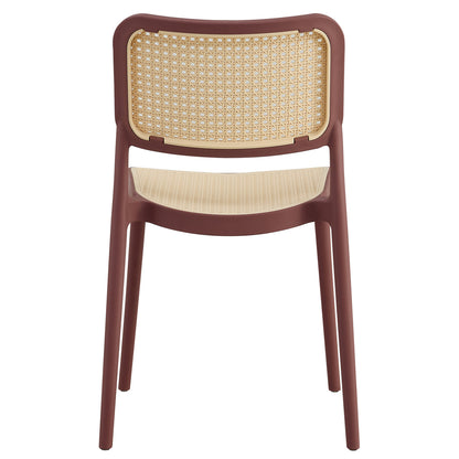 CHAIR POLYPROPYLENE MEKO HM5934.05 MAROON AND BEIGE 51x52x80Hcm.