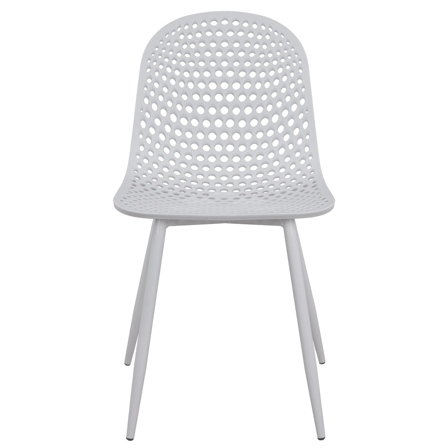Polypropylene Armchair Milana HM8512.01 White with Metallic Legs 47x58x84cm
