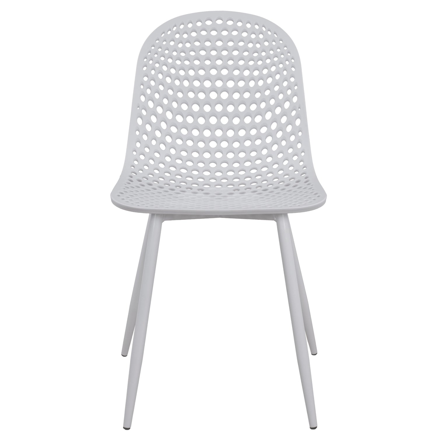 Polypropylene Armchair Milana HM8512.01 White with Metallic Legs 47x58x84cm