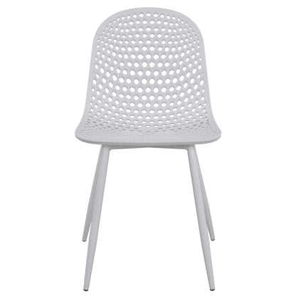 Polypropylene Armchair Milana HM8512.01 White with Metallic Legs 47x58x84cm