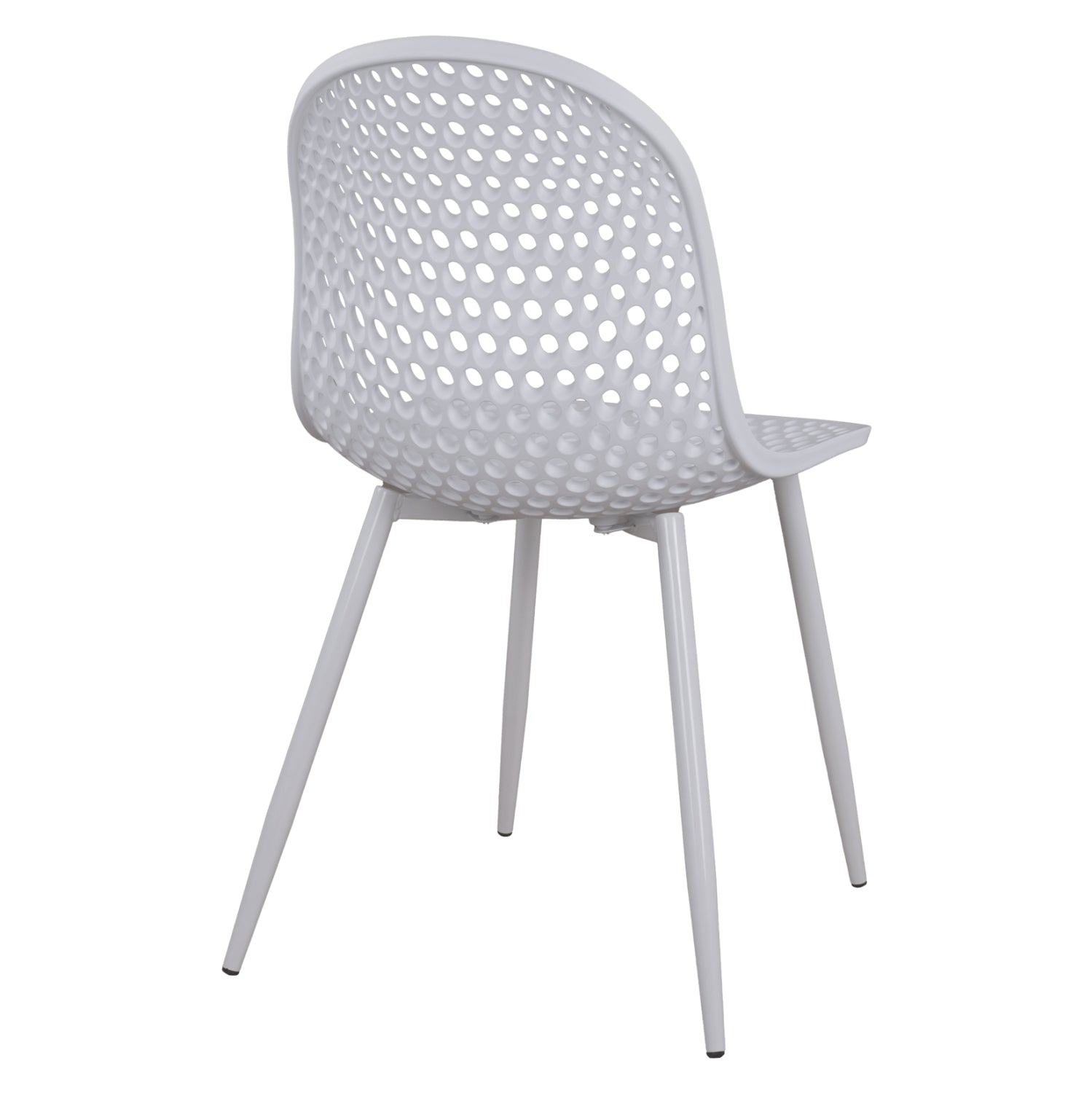 Polypropylene Armchair Milana HM8512.01 White with Metallic Legs 47x58x84cm