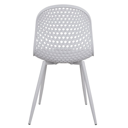 Polypropylene Armchair Milana HM8512.01 White with Metallic Legs 47x58x84cm