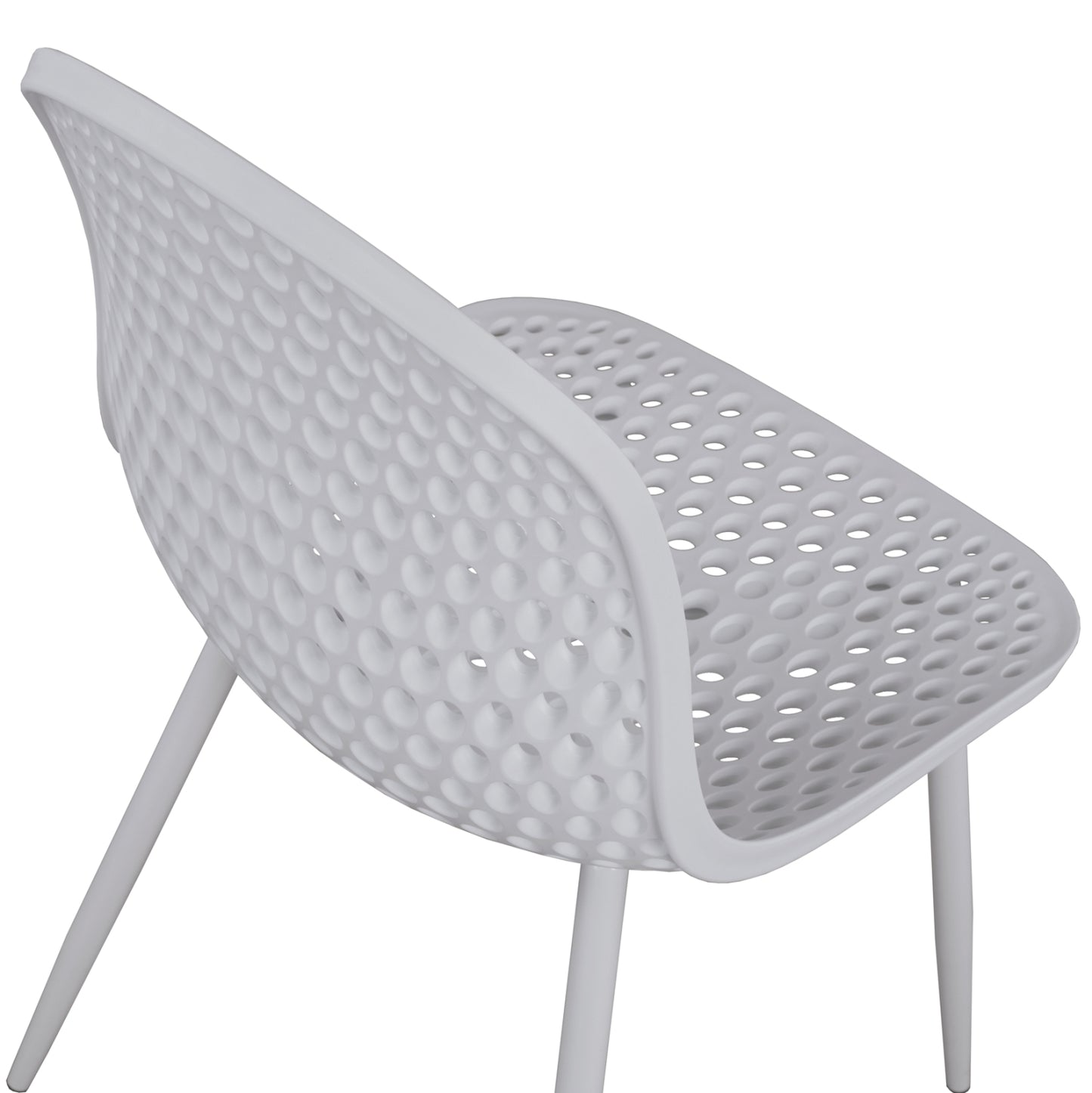 Polypropylene Armchair Milana HM8512.01 White with Metallic Legs 47x58x84cm