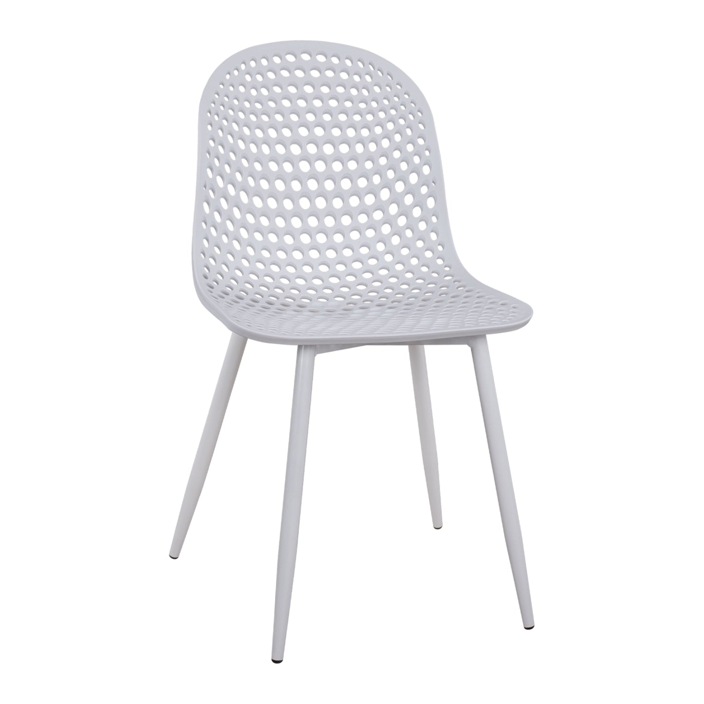 Polypropylene Armchair Milana HM8512.01 White with Metallic Legs 47x58x84cm