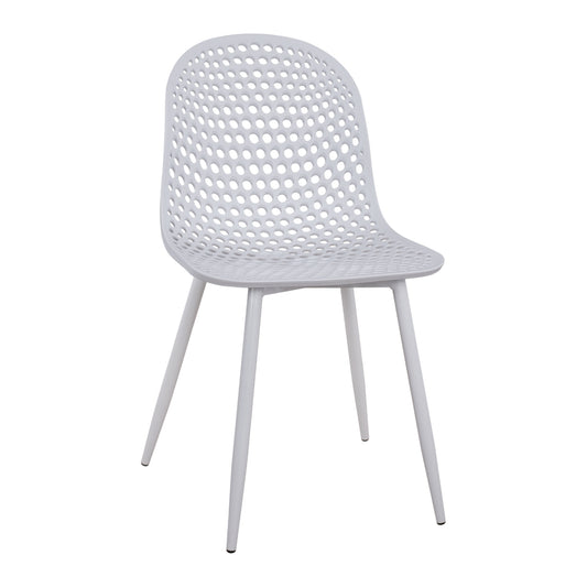Polypropylene Armchair Milana HM8512.01 White with Metallic Legs 47x58x84cm