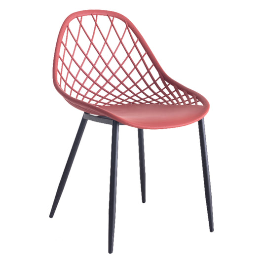 CHAIR POLYPROPYLENE HM9524.06 IN RED COLOR WITH BLACK METAL LEGS 52x53x82Hcm.