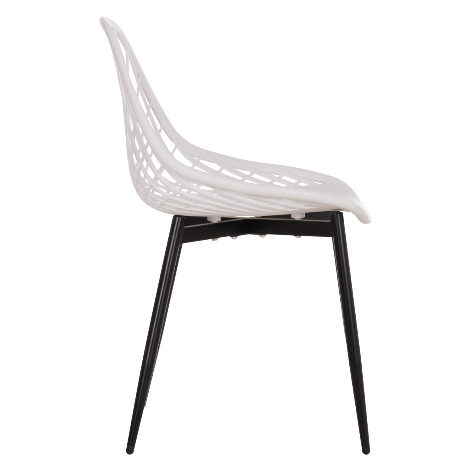 CHAIR POLYPROPYLENE HM9524.01 IN WHITE COLOR WITH BLACK METAL LEGS 52x53x82Hcm.
