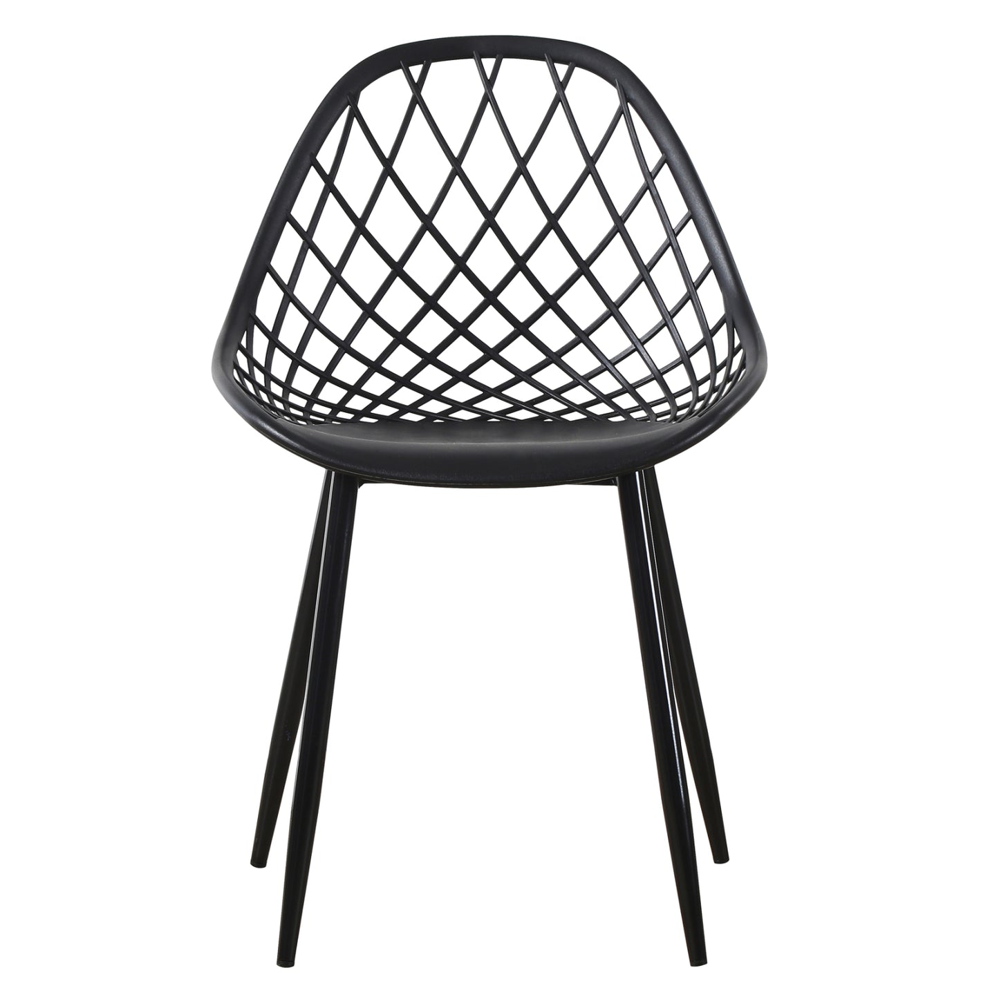CHAIR POLYPROPYLENE HM9524.02 BLACK WITH MATTE BLACK METAL LEGS 52x53x82Hcm.