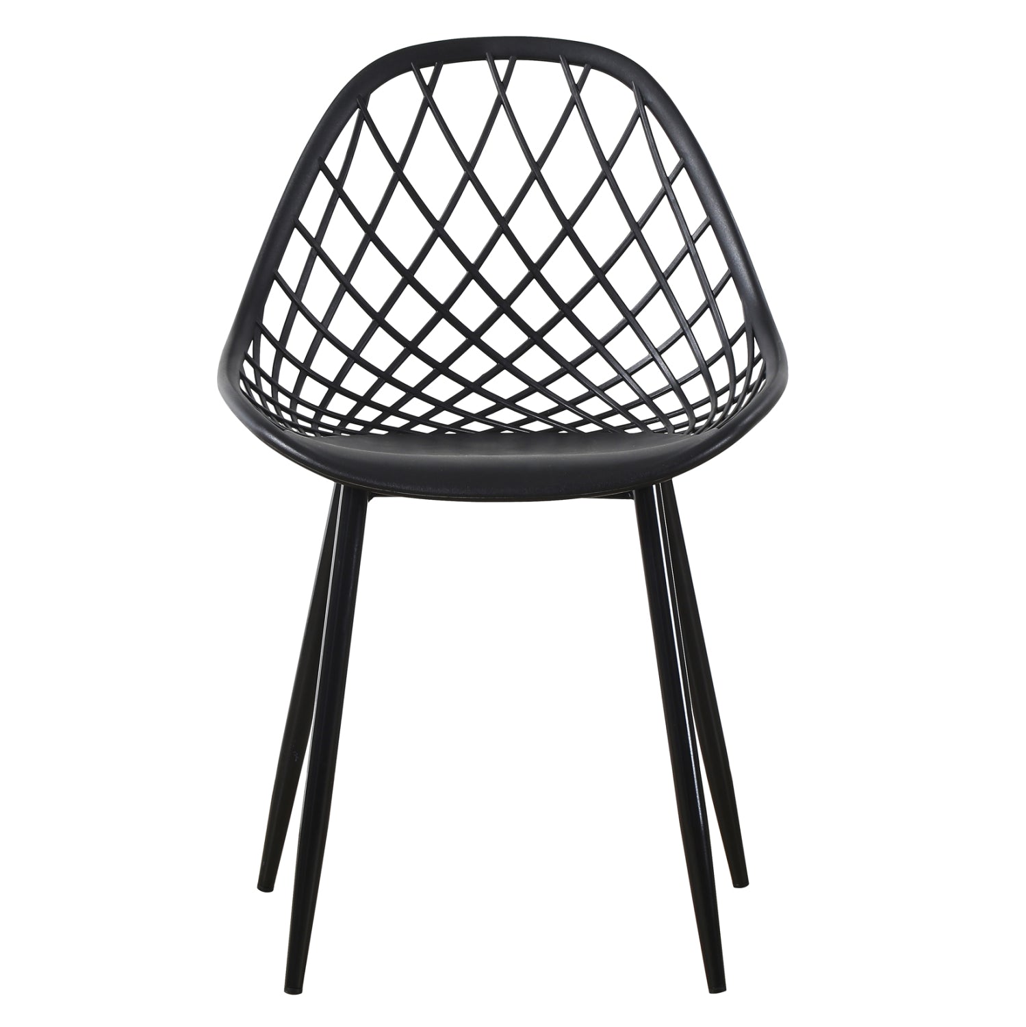 CHAIR POLYPROPYLENE HM9524.02 BLACK WITH MATTE BLACK METAL LEGS 52x53x82Hcm.