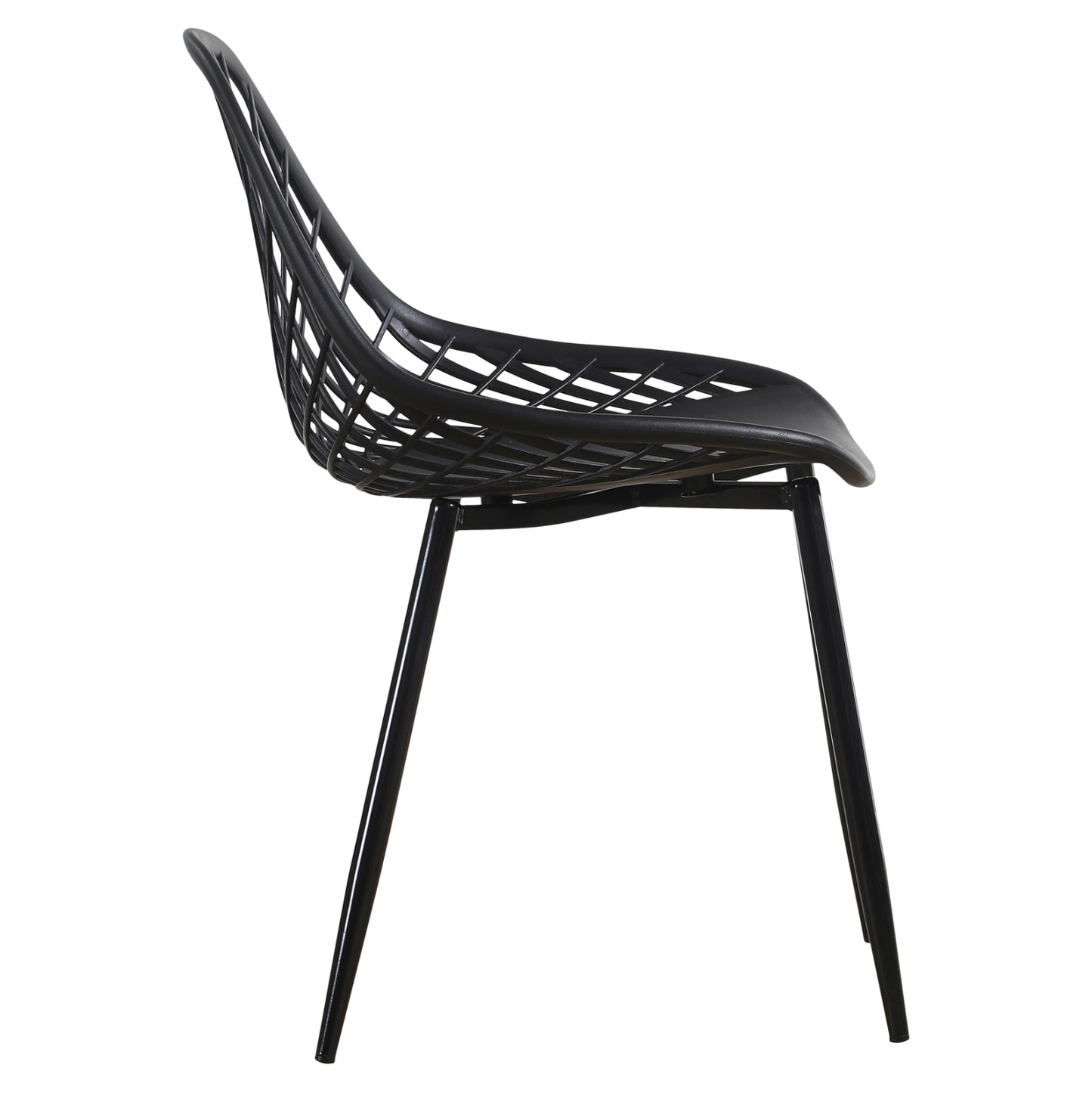 CHAIR POLYPROPYLENE HM9524.02 BLACK WITH MATTE BLACK METAL LEGS 52x53x82Hcm.