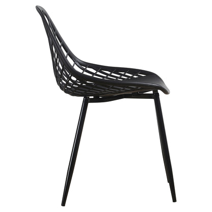 CHAIR POLYPROPYLENE HM9524.02 BLACK WITH MATTE BLACK METAL LEGS 52x53x82Hcm.