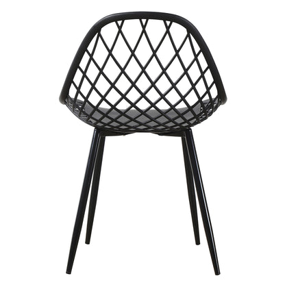 CHAIR POLYPROPYLENE HM9524.02 BLACK WITH MATTE BLACK METAL LEGS 52x53x82Hcm.