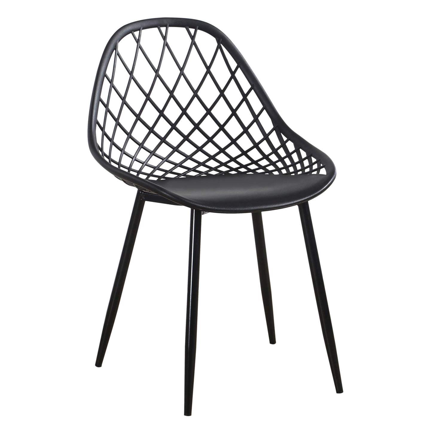 CHAIR POLYPROPYLENE HM9524.02 BLACK WITH MATTE BLACK METAL LEGS 52x53x82Hcm.