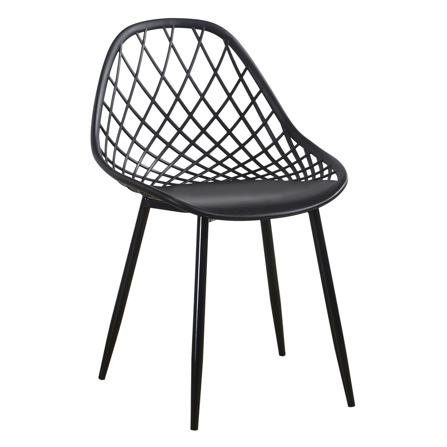 CHAIR POLYPROPYLENE HM9524.02 BLACK WITH MATTE BLACK METAL LEGS 52x53x82Hcm.