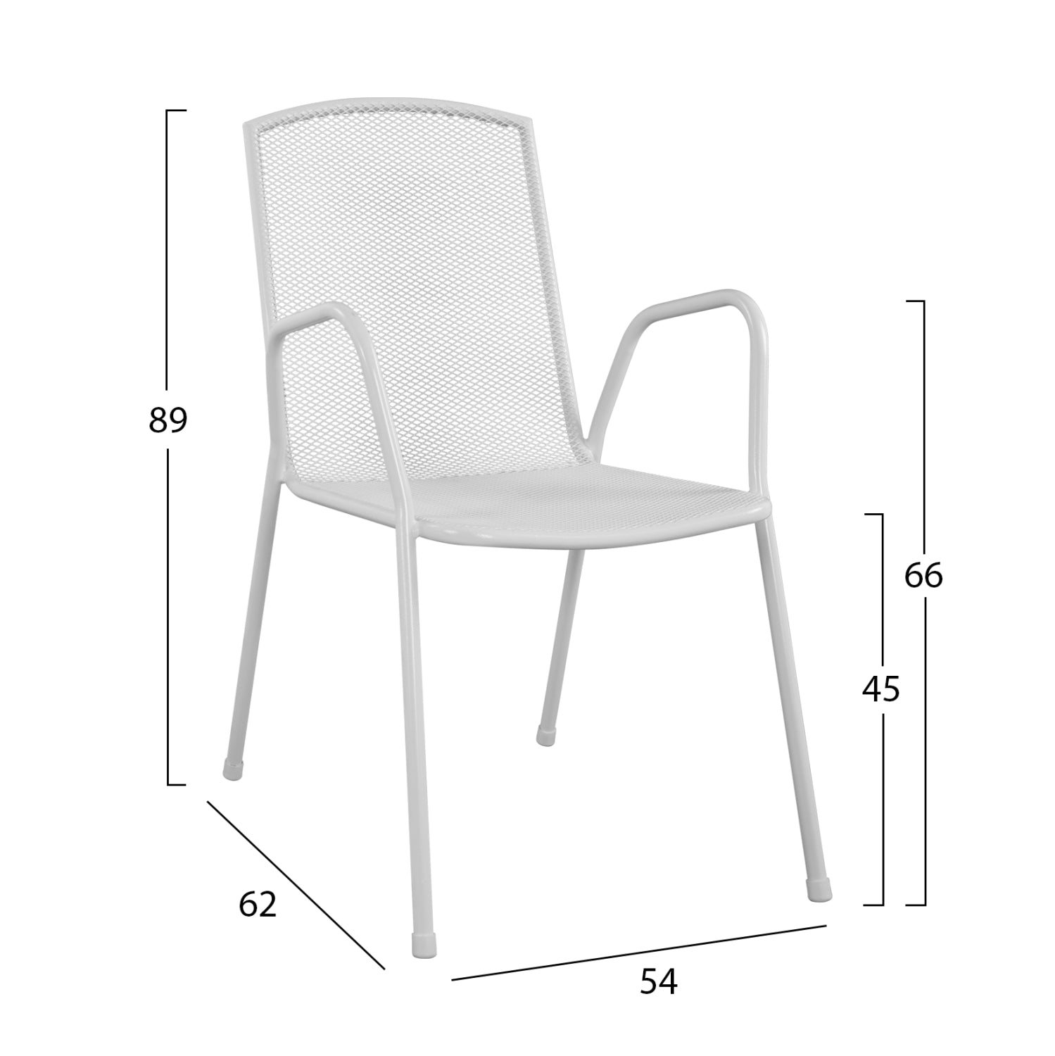 Armchair Metallic White HM5005.02 54x62x89 cm.