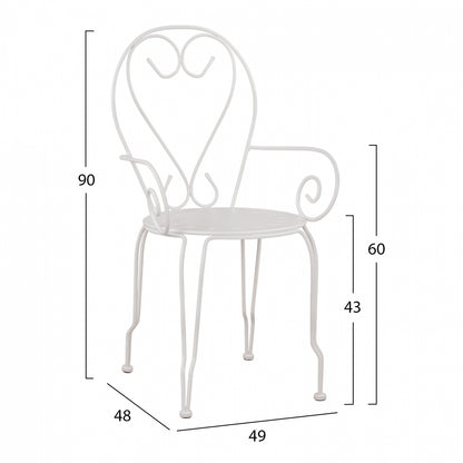 Metallic armchair Amore White HM5008.12 49x48x90 cm