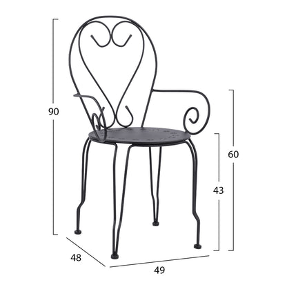 Metallic armchair Amore Black color HM5008.11 49x48x90 cm
