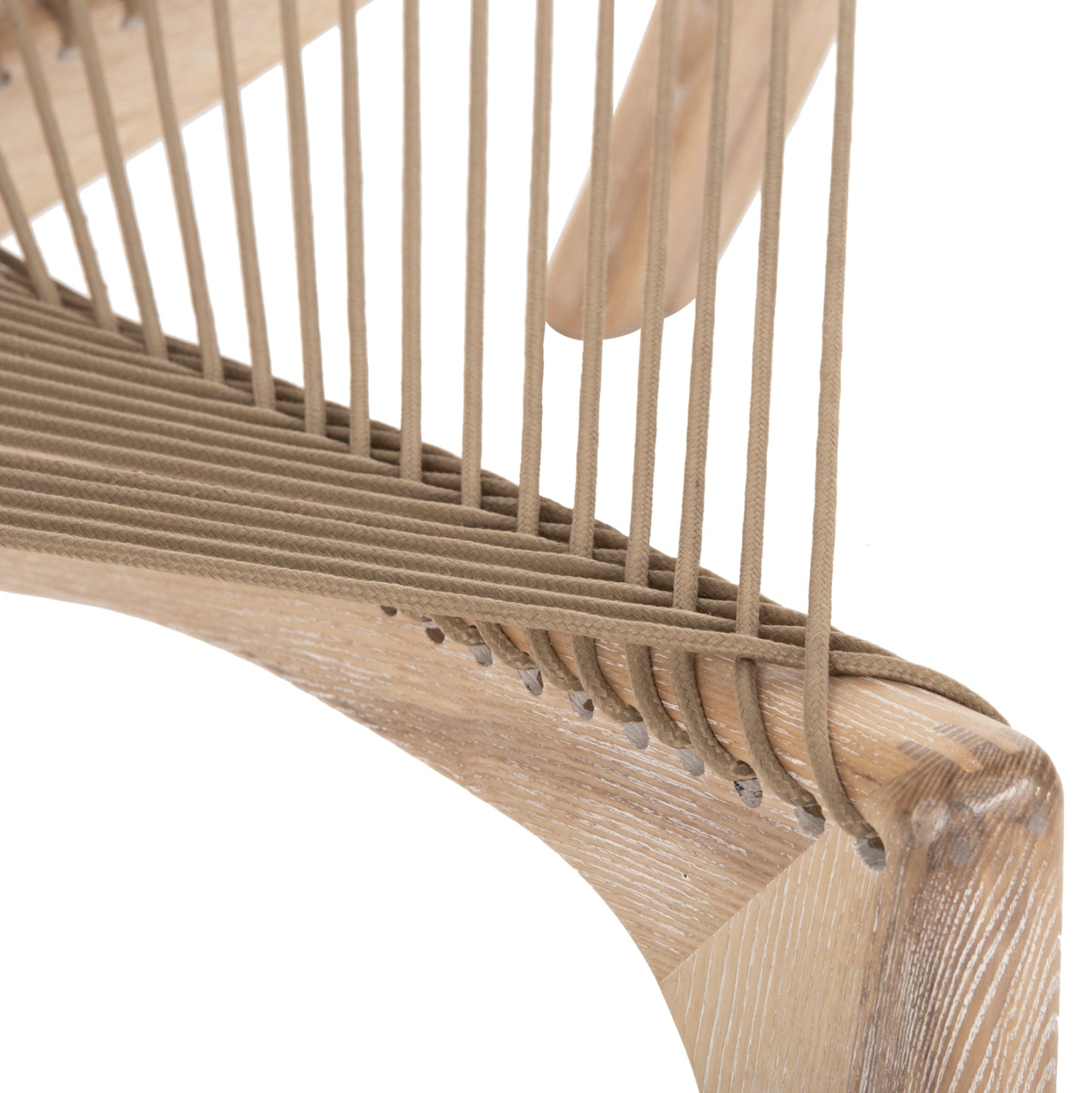 LOUNGE CHAIR HARP HM9861 ASH WOOD FRAME AND SYNTHETIC ROPE IN NATURAL COLOR 85x101,5x128,5Hcm.