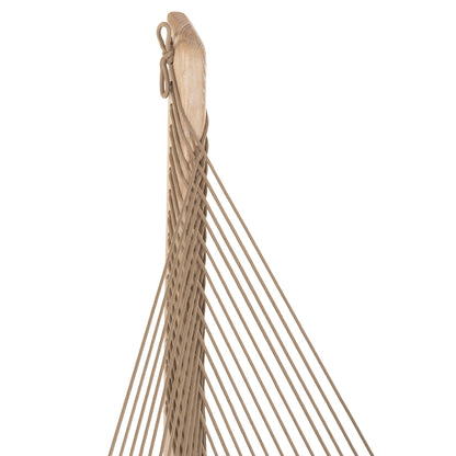 LOUNGE CHAIR HARP HM9861 ASH WOOD FRAME AND SYNTHETIC ROPE IN NATURAL COLOR 85x101,5x128,5Hcm.