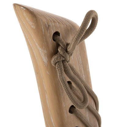 LOUNGE CHAIR HARP HM9861 ASH WOOD FRAME AND SYNTHETIC ROPE IN NATURAL COLOR 85x101,5x128,5Hcm.