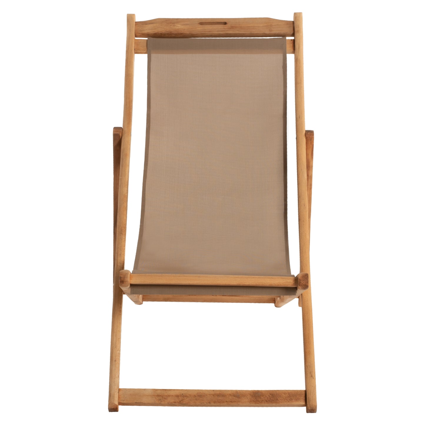 FOLDING BEACH CHAIR LIMNOS HM11765.05 BEECH WOOD NATURAL COLOR NO ARMS TEXTLINE FABRIC MOCHA COLOR