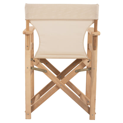 Director's Chair Limnos Impregnated in natural color with cream textline HM10543.60 57x54x88.5 cm.