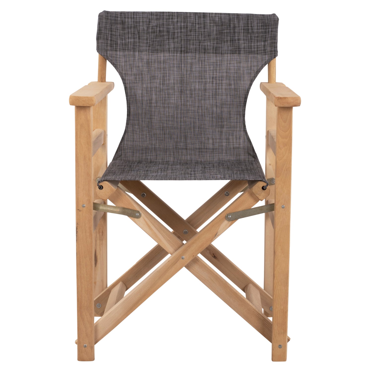 Director's chair Limnos Natural impregnation with grey textline HM10543.10 57x54x88.5 cm.