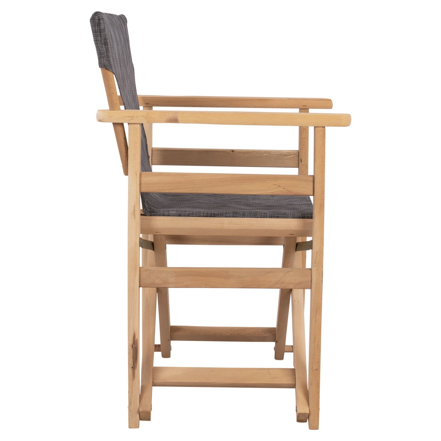 Director's chair Limnos Natural impregnation with grey textline HM10543.10 57x54x88.5 cm.