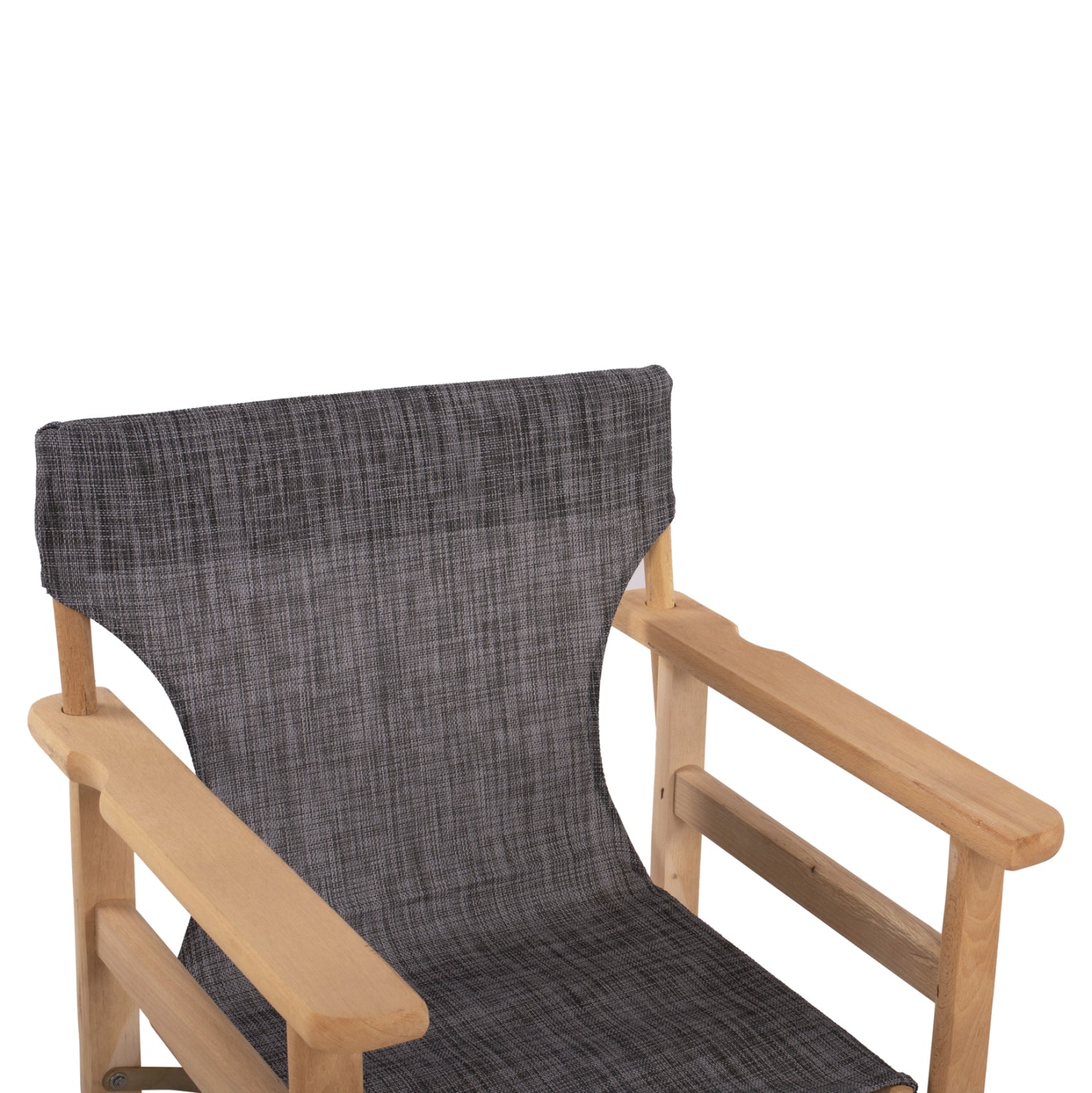 Director's chair Limnos Natural impregnation with grey textline HM10543.10 57x54x88.5 cm.