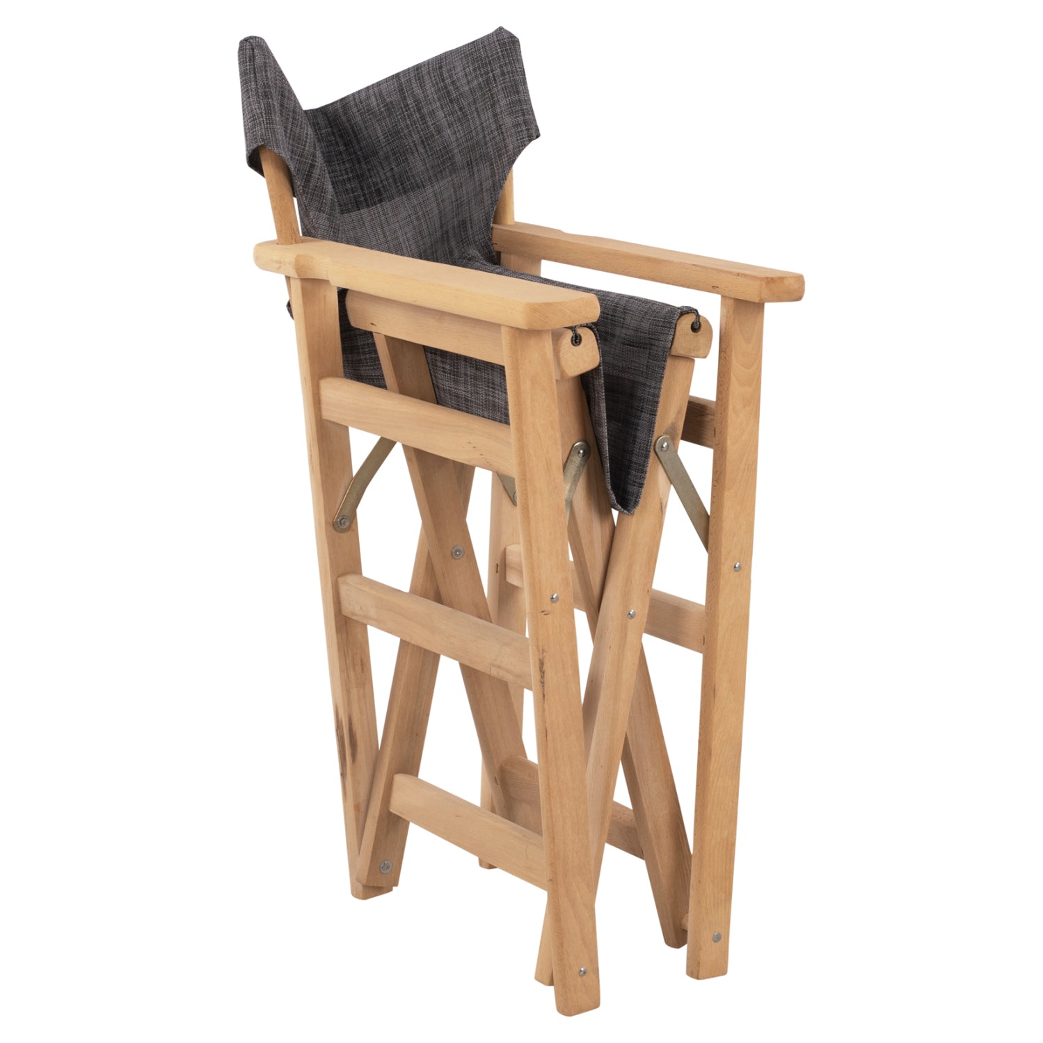 Director's chair Limnos Natural impregnation with grey textline HM10543.10 57x54x88.5 cm.
