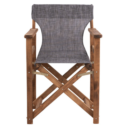 Director's chair Limnos Walnut with textline Grey HM10368.10