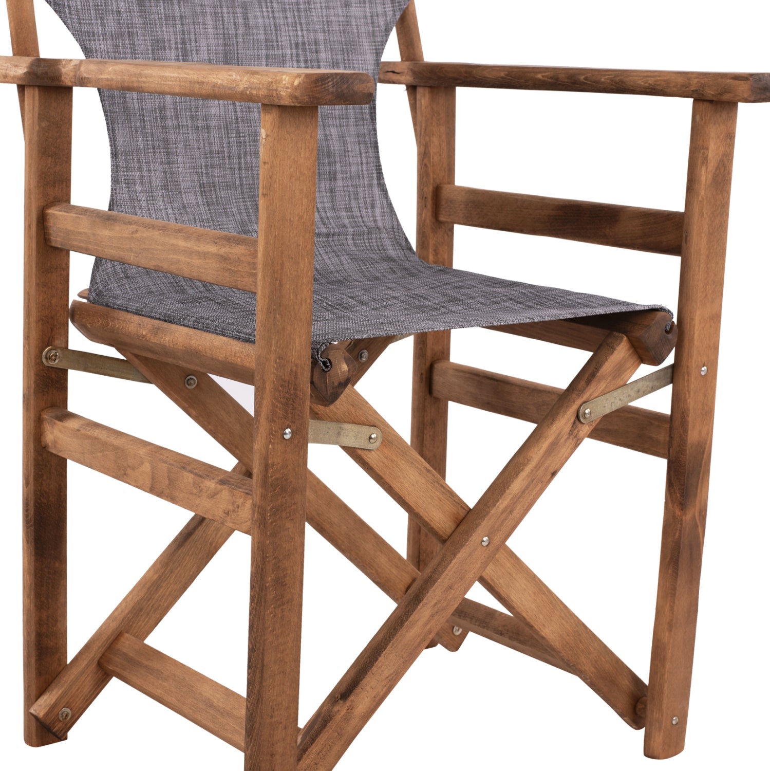 Director's chair Limnos Walnut with textline Grey HM10368.10
