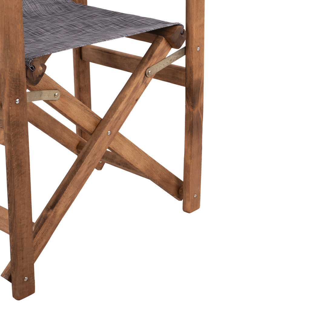 Director's chair Limnos Walnut with textline Grey HM10368.10